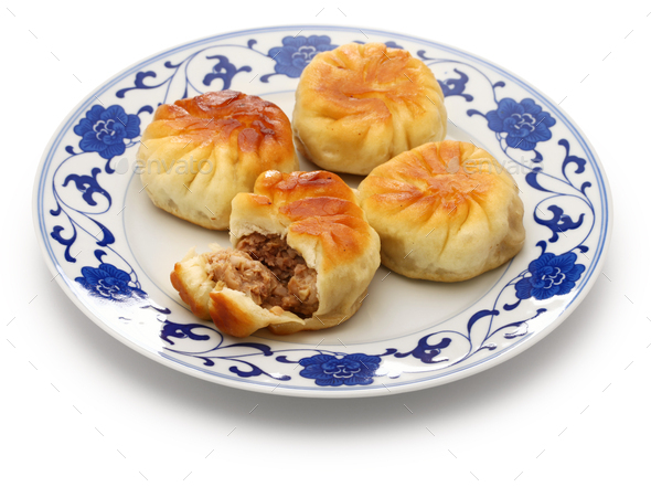 homemade shui jian bao, taiwanese pan fried pork buns Stock Photo by ...