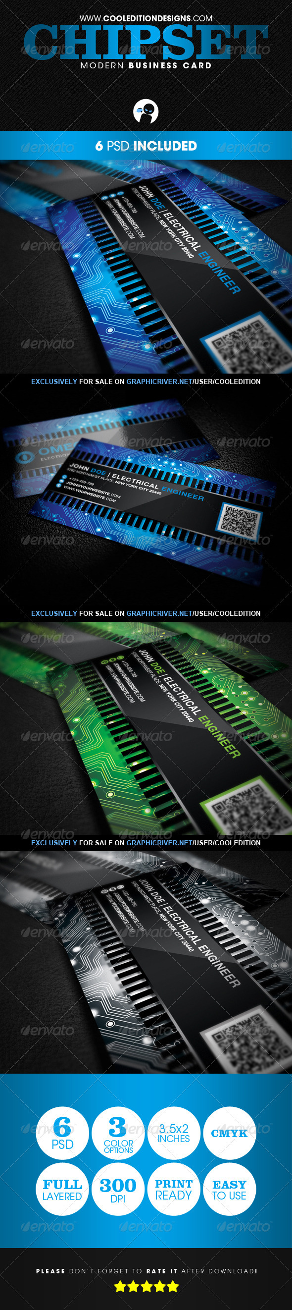 Chipset Modern - Business Card - Creative Business Cards