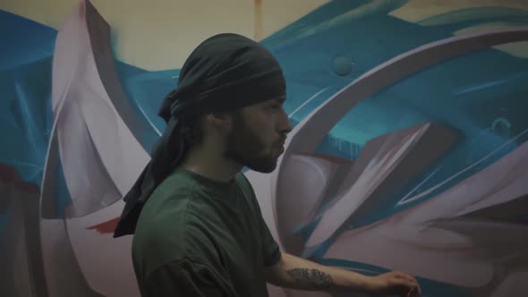 Bearded Guy Break Dancing alt