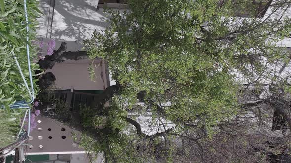 Vertical Video of Borodyanka Ukraine  Destroyed Building During the War alt