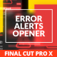 Error Messages Glitch Opener for Final Cut Pro X