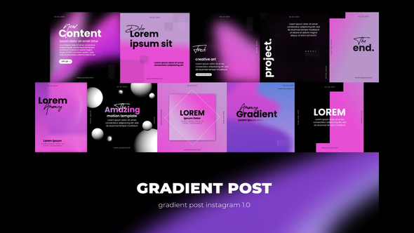Typography gradient post instagram