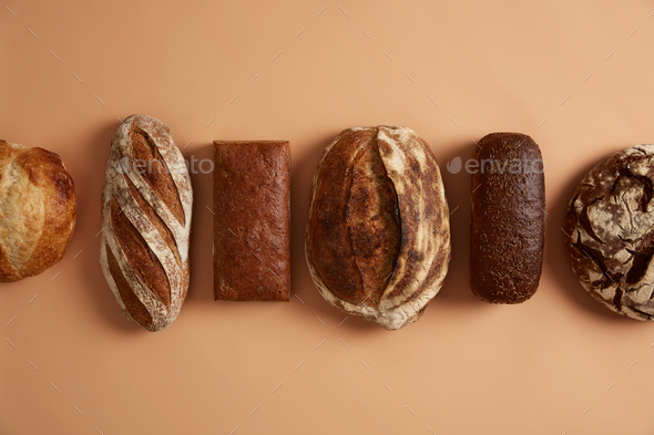 Gluten free fresh organic bread has healthy ingredients, made from refined flour, without sweeteners