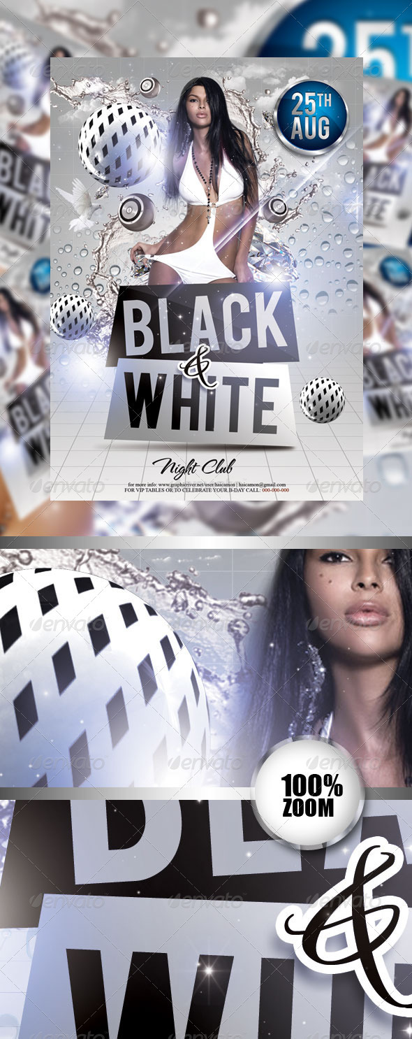 Black And White Party Flyer - Clubs & Parties Events