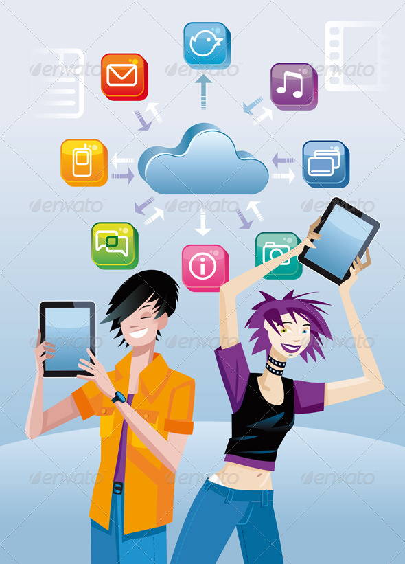 Teenager And Digital Tablets - Technology Conceptual