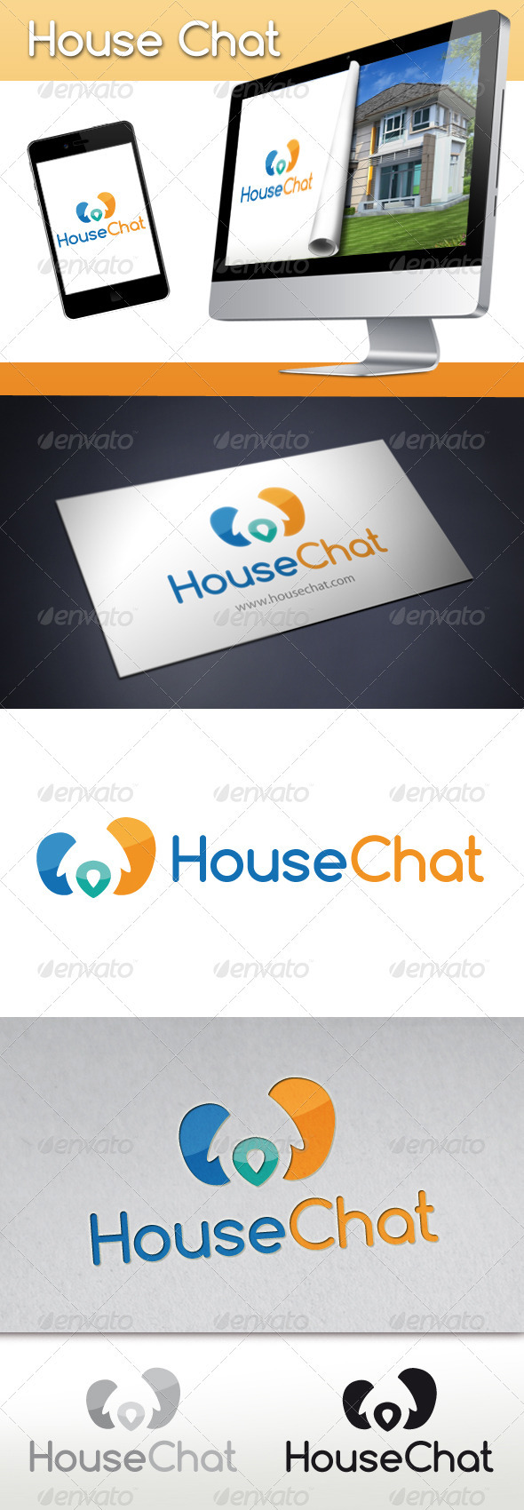 House Chat Logo - Buildings Logo Templates