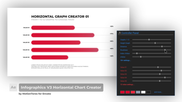 Infographics V3 Horizontal Chart Creator \ After Effects