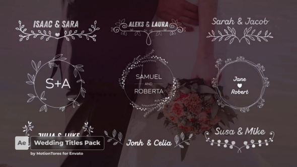 35 Wedding Titles Pack \ After Effects