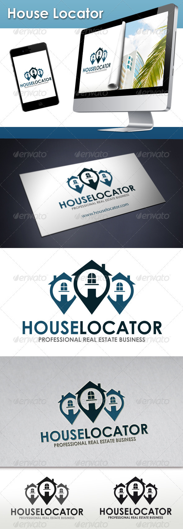 Real Estate Locator Logo - Buildings Logo Templates