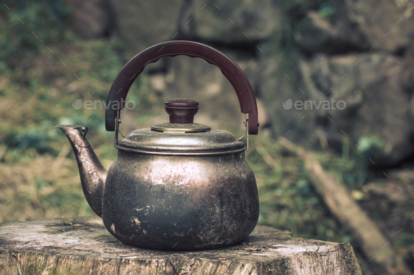 large tea pot Stove Kettle Old Fashioned Camping Tea Kettle Vintage Teapot