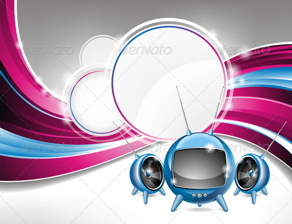 Vector illustration on a media and movie theme wi - Media Technology