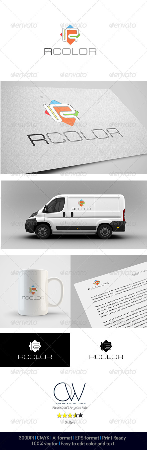 R Color Logo - Letters Logo Templates