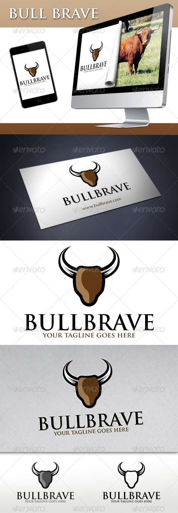 Bull Brave Logo - Animals Logo Templates