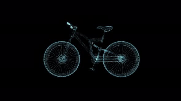 3D Bike Hologram Wireframe