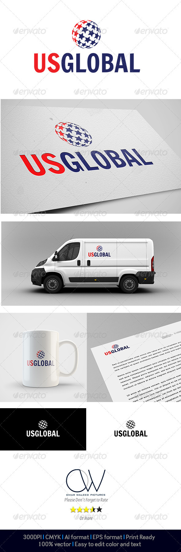 US Global Logo - Abstract Logo Templates