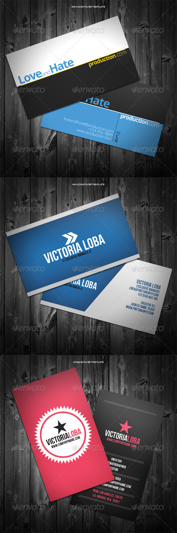 3in1 Business Cards Bundle #8 - Creative Business Cards