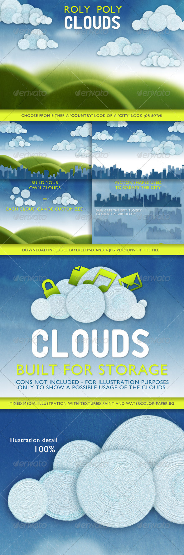 Roly Poly Clouds - Nature Backgrounds