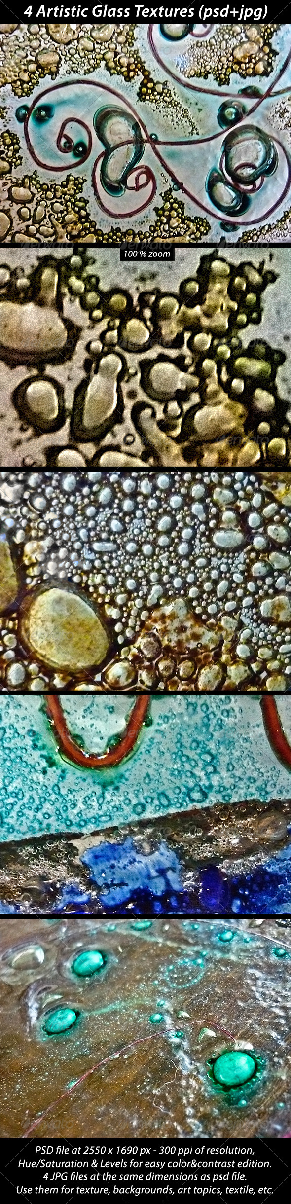 4 Artistic Glass Textures - Art Textures