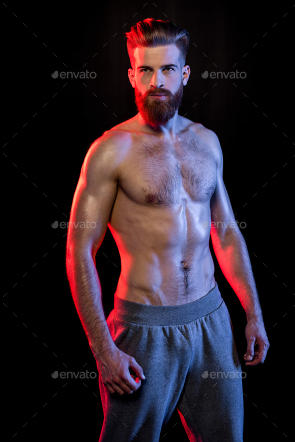 Handsome Muscular Bodybuilder Posing On Front Stock Photo 280299824 |  Shutterstock