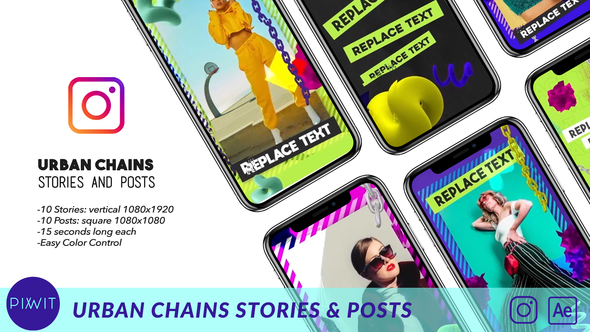 Urban Chains StoriesPosts - VideoHive 30591775