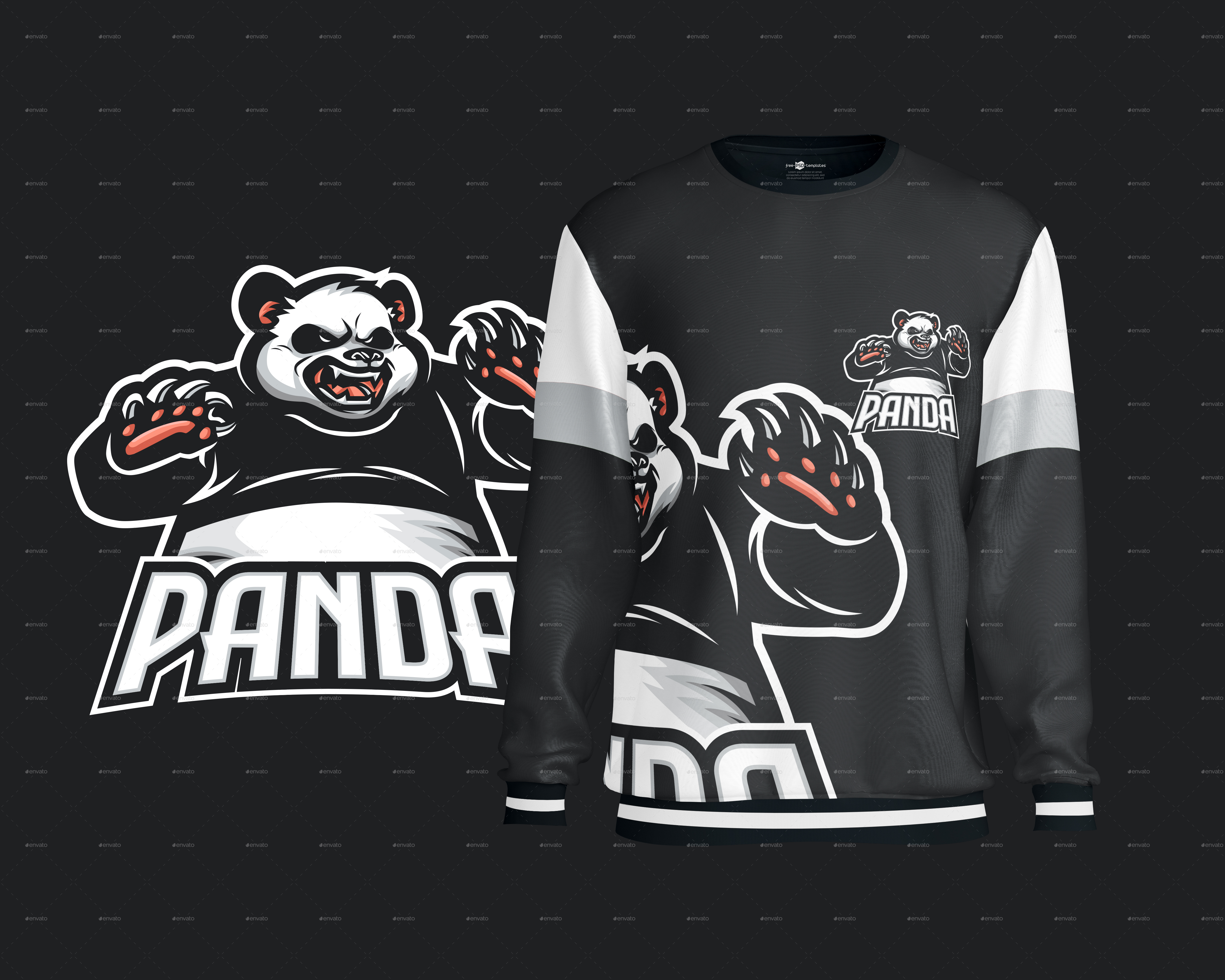 Yoga Sport Panda Cartoon Mascot Logo Template, Logos ft. mascot & character  - Envato Elements