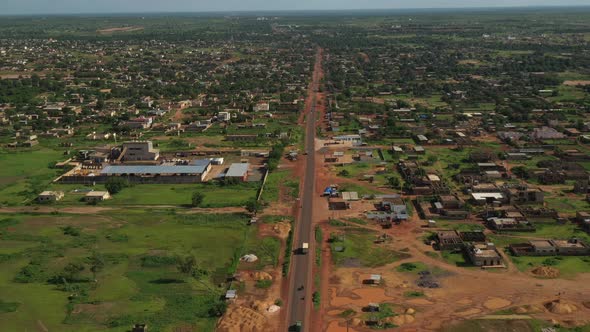 Africa Mali Vast Field And Village Aerial View 11