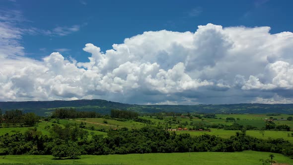 Countryside scenery aerial view. Rural landscape. alt