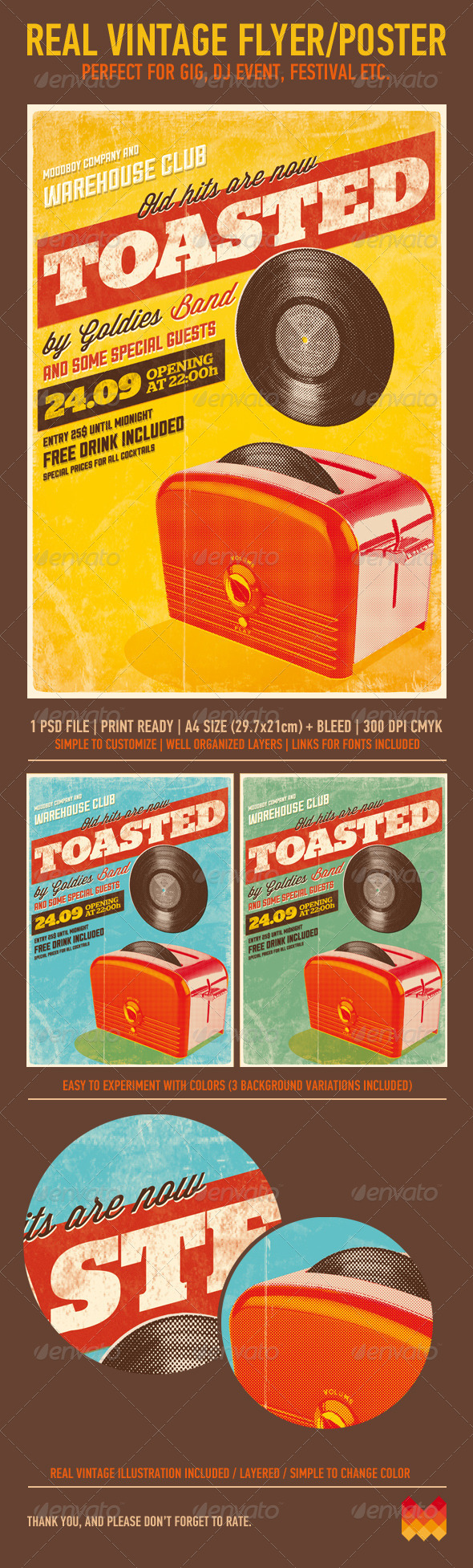 Toasted - Vintage Poster - Events Flyers