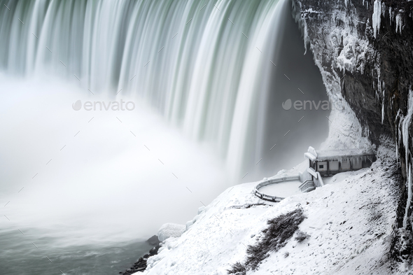 Niagara falls in Winter - Stock Photo - Images