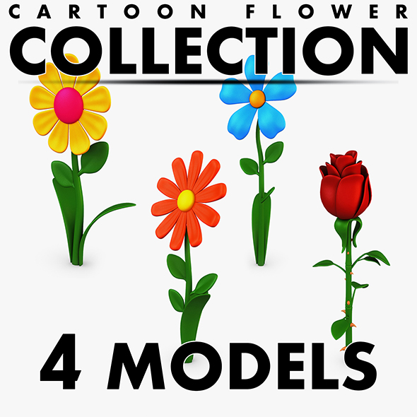 Cartoon Flower Collection - 3Docean 30612742