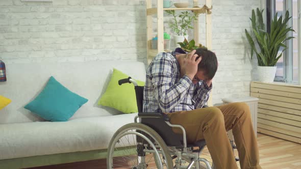 Adult Male Disabled Person Wheelchair Autistic Panic Fit Home alt