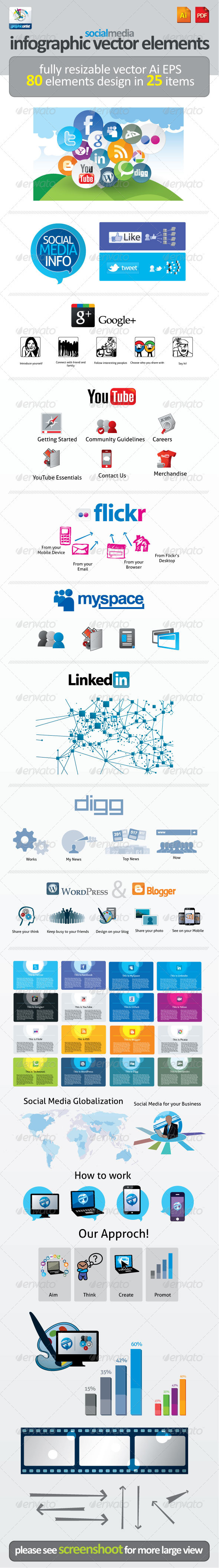 Social Media Infographic Vector Elements - Miscellaneous Vectors