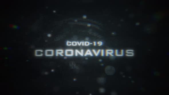 Coronavirus and COVID-19 Text Animation Display with Glitch Distortions
