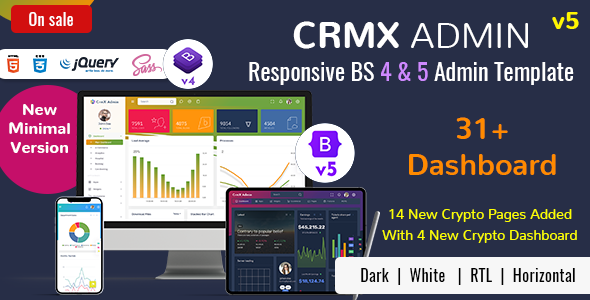 Extraordinary CrmX - Bootstrap Admin Dashboard Template & User Interface