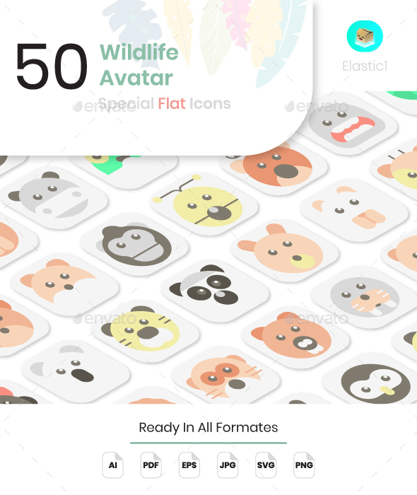 [DOWNLOAD]Wildlife Avatar Flat Icons