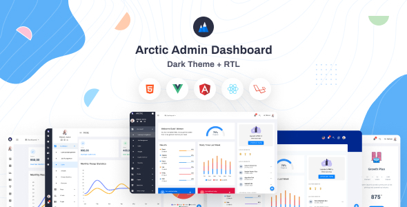 Arctic – HTML, VueJs, Angular, React & Laravel Admin Dashboard Template