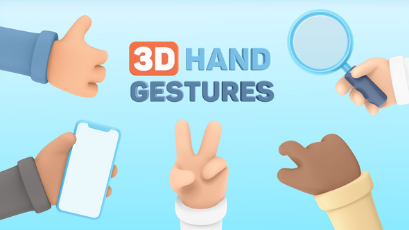 3D Hand Gestures - VideoHive 30620317