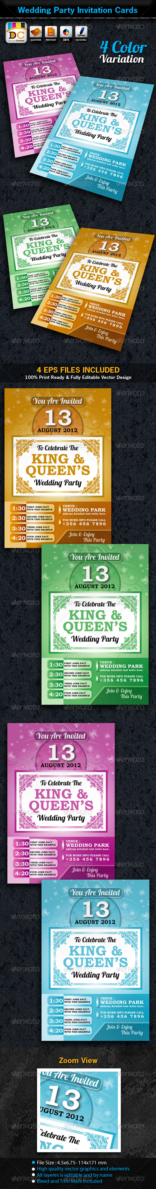 Wedding Party Invitation Card Sets - Weddings Cards & Invites