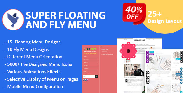 Super Floating and Fly Menu – Sticky, side, one page navigator, off-canvas menu plugin for WordPress