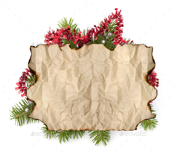 Christmas Concept On Aged Parchment Paper Stock Photo 162115691