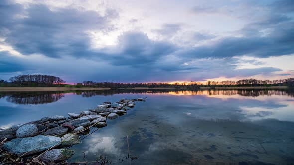 Clouds Over Lake Time Lapse