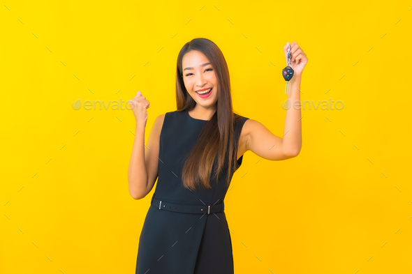 Beautiful Young Asian Woman In A Business Suit Background