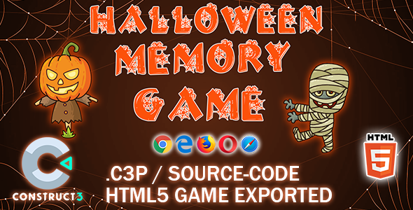 Halloween Memory HTML5 Game - Construct 3 All Source-code