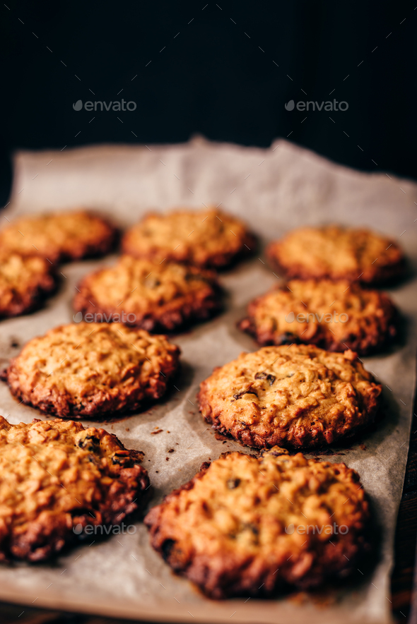 Oatmeal Cookies with Raisins.