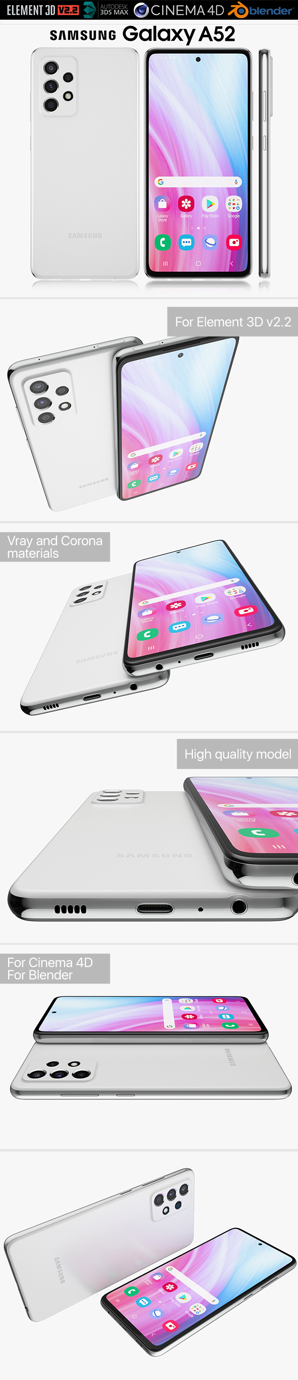 Samsung Galaxy A52 - 3Docean 30668704