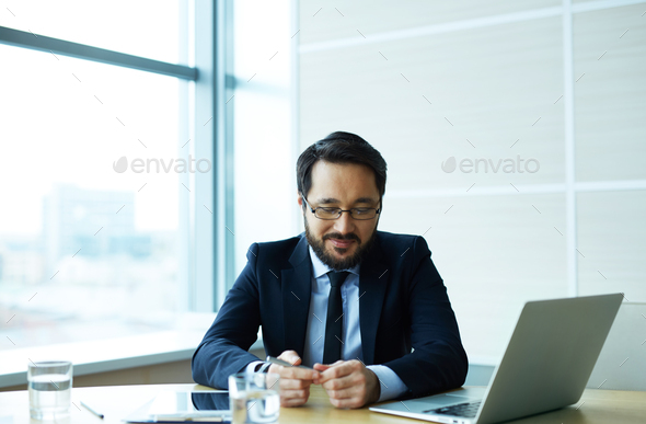 Employer in office - Stock Photo - Images