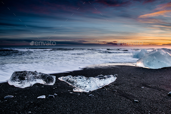 Diamond beach in Iceland - Stock Photo - Images