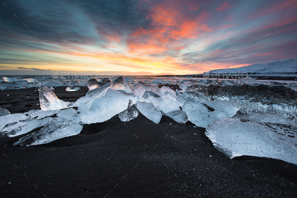 Diamond beach in Iceland - Stock Photo - Images