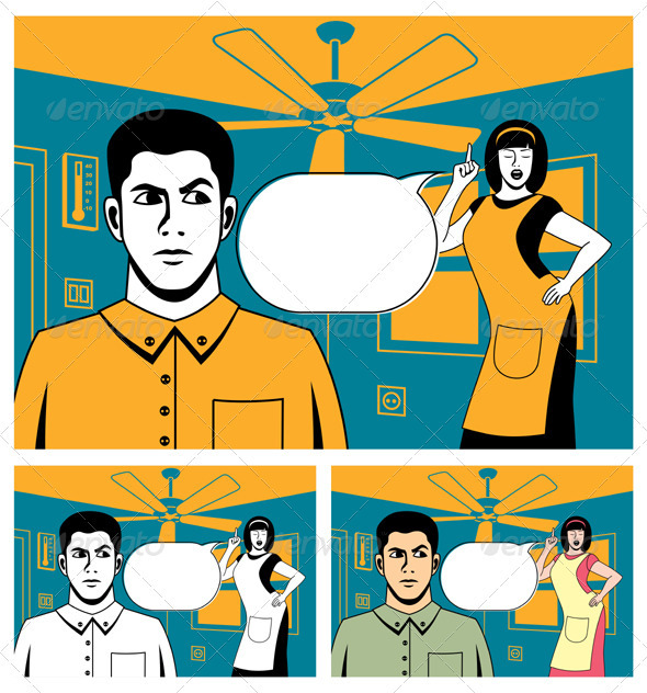 Comic Couple - People Characters