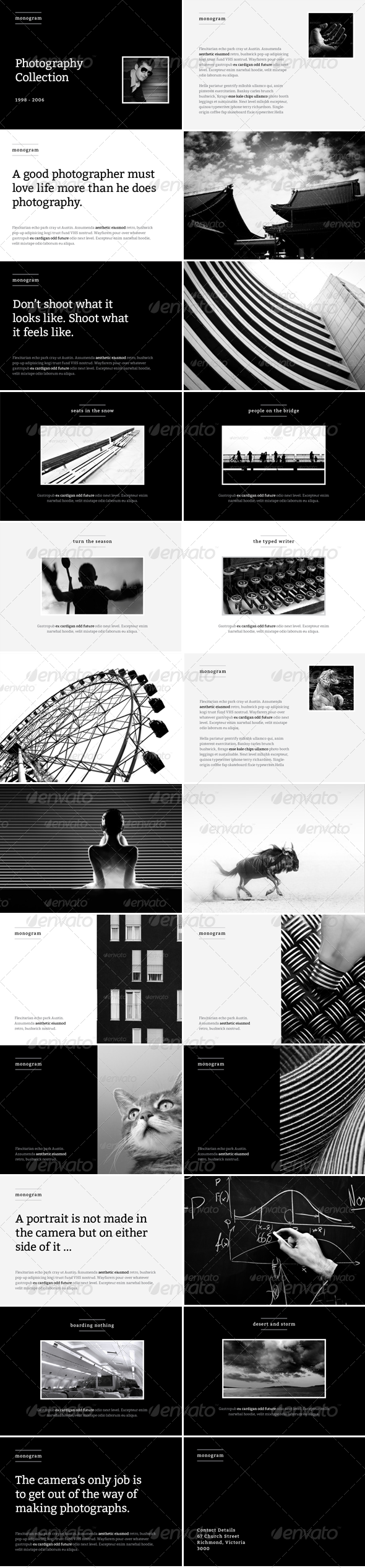 Monogram - Photo Album or Folio Template - Photo Albums Print Templates